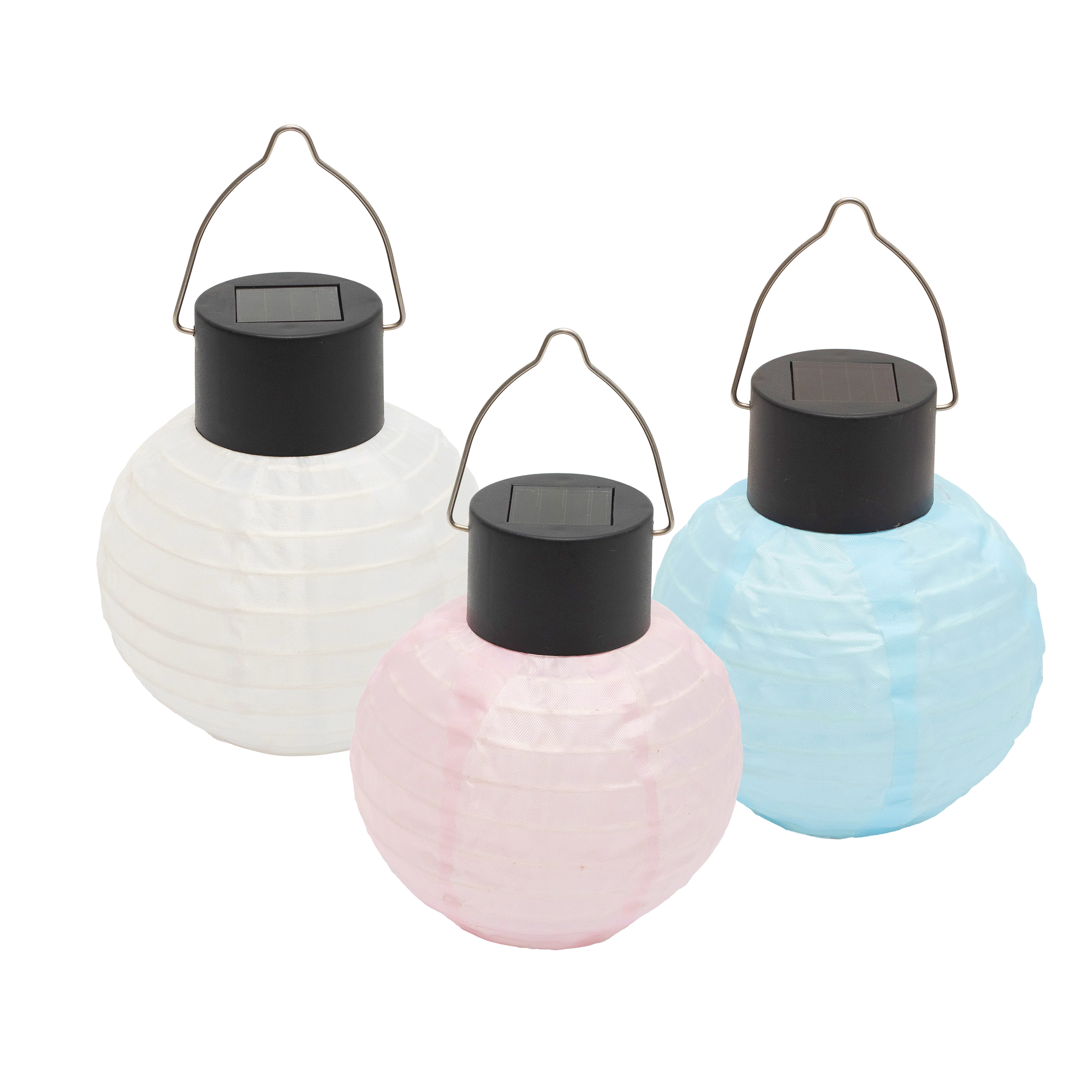 HOME Napelemes LED lampion, gombakkumulátor, melegfehér, 3db (MX205)