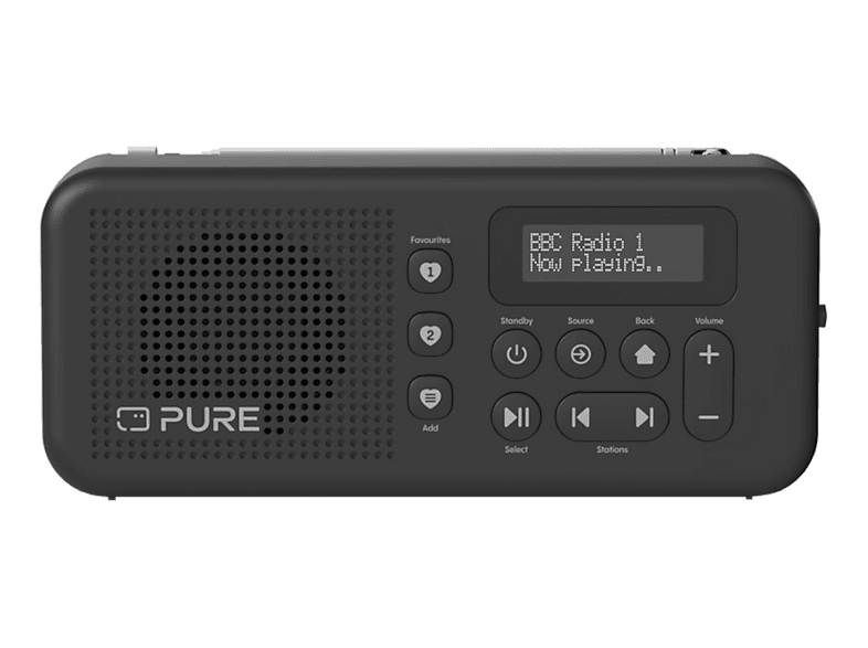 PURE Elan Move Taschenradio, Digital, DAB+, FM, Bluetooth, Schwarz