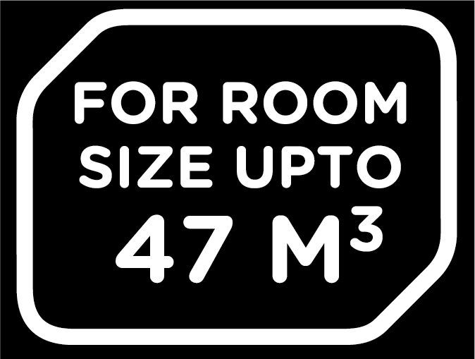Dla pomieszczeń do 47 m³