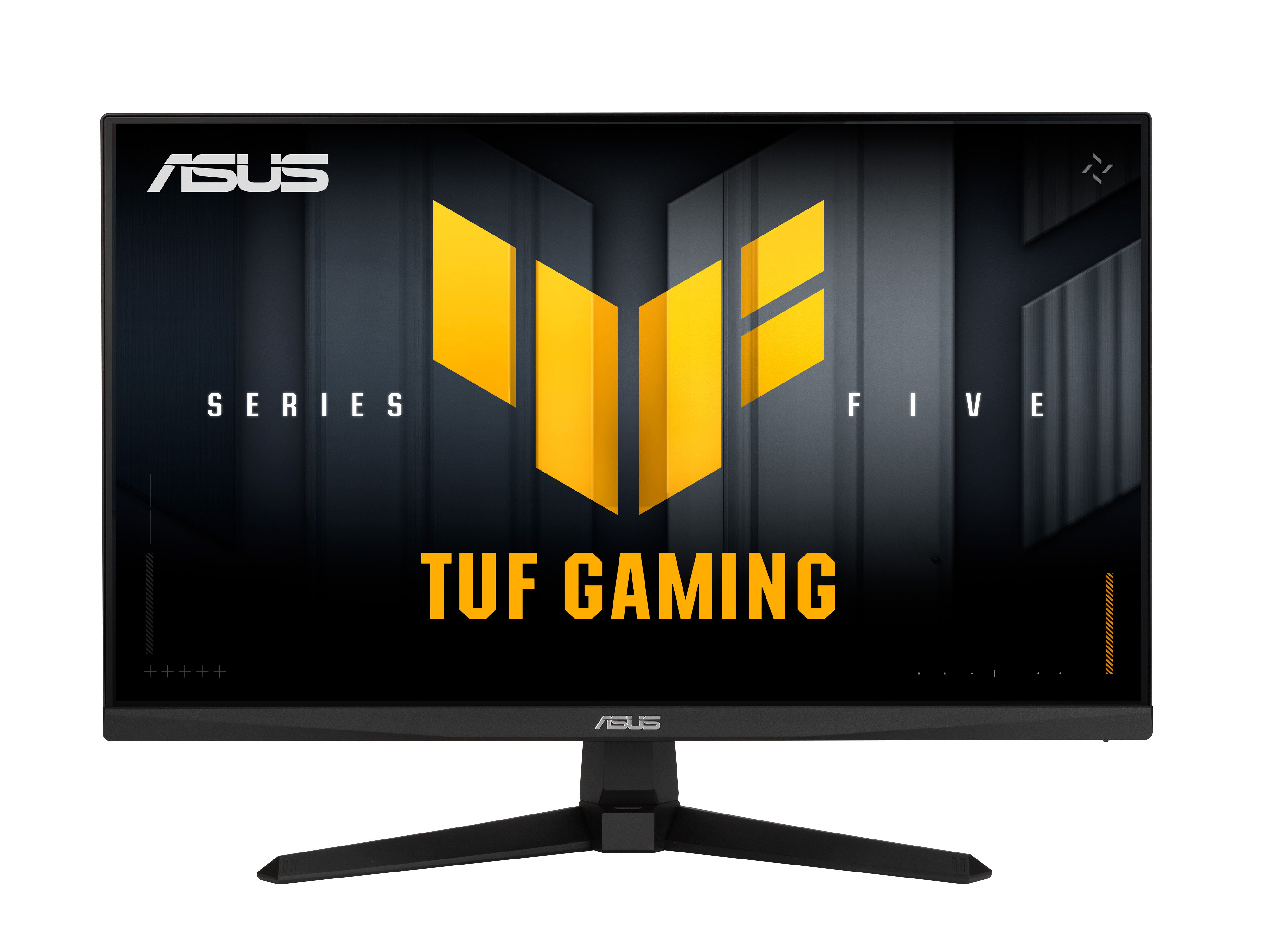 Ein Asus TUF Gaming Monitor mit gelben und grauen Designelementen.