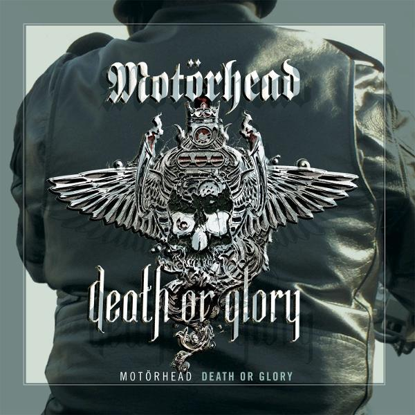 Rückseite einer Lederjacke mit Motörhead-Logo und Totenkopf-Design.
