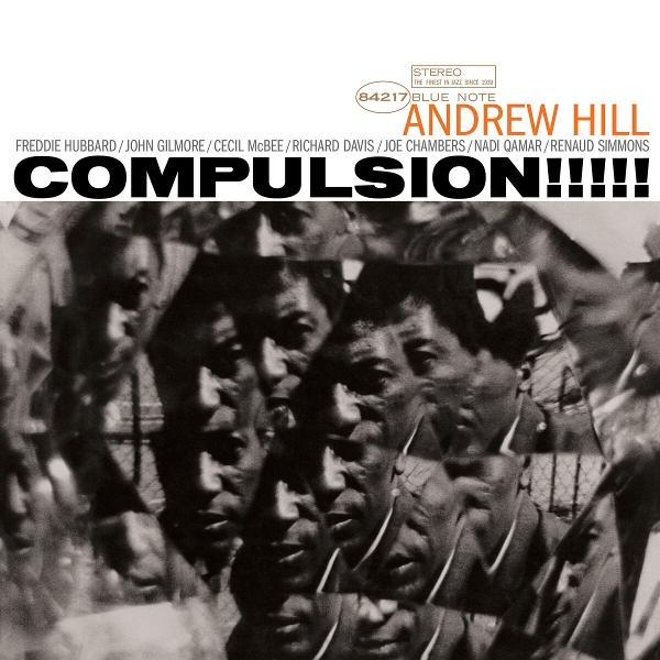 Albumcover für Andrew Hill's Compulsion mit Porträts von Musikern.
