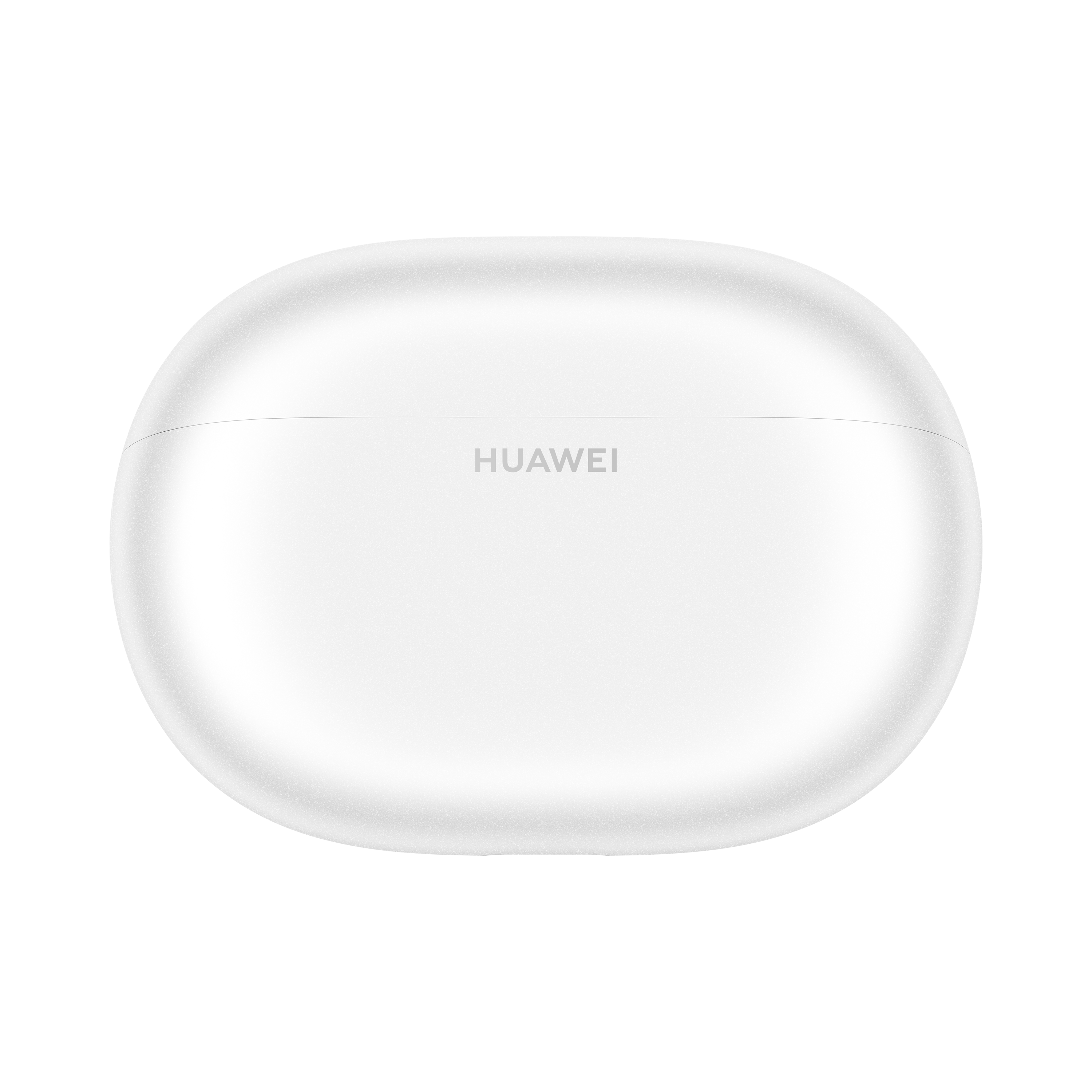 Białe etui na słuchawki Huawei z zamkniętą pokrywą na czarnym tle.