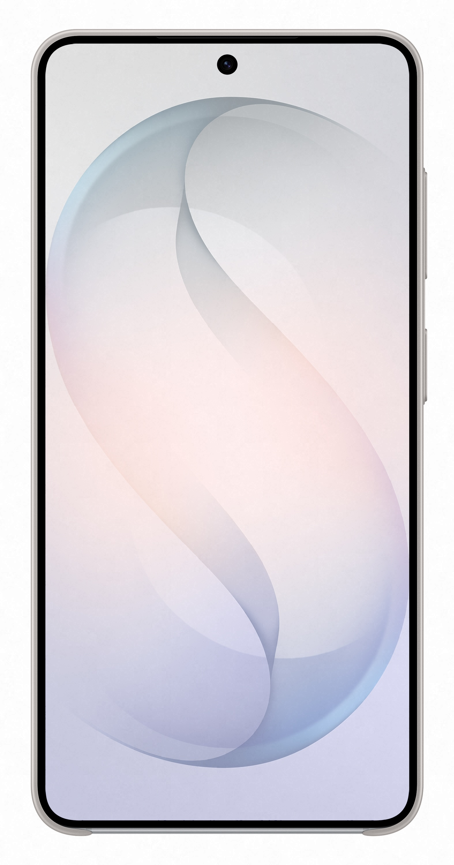 Smartfon wyświetlający abstrakcyjną tapetę w pastelowych kolorach.