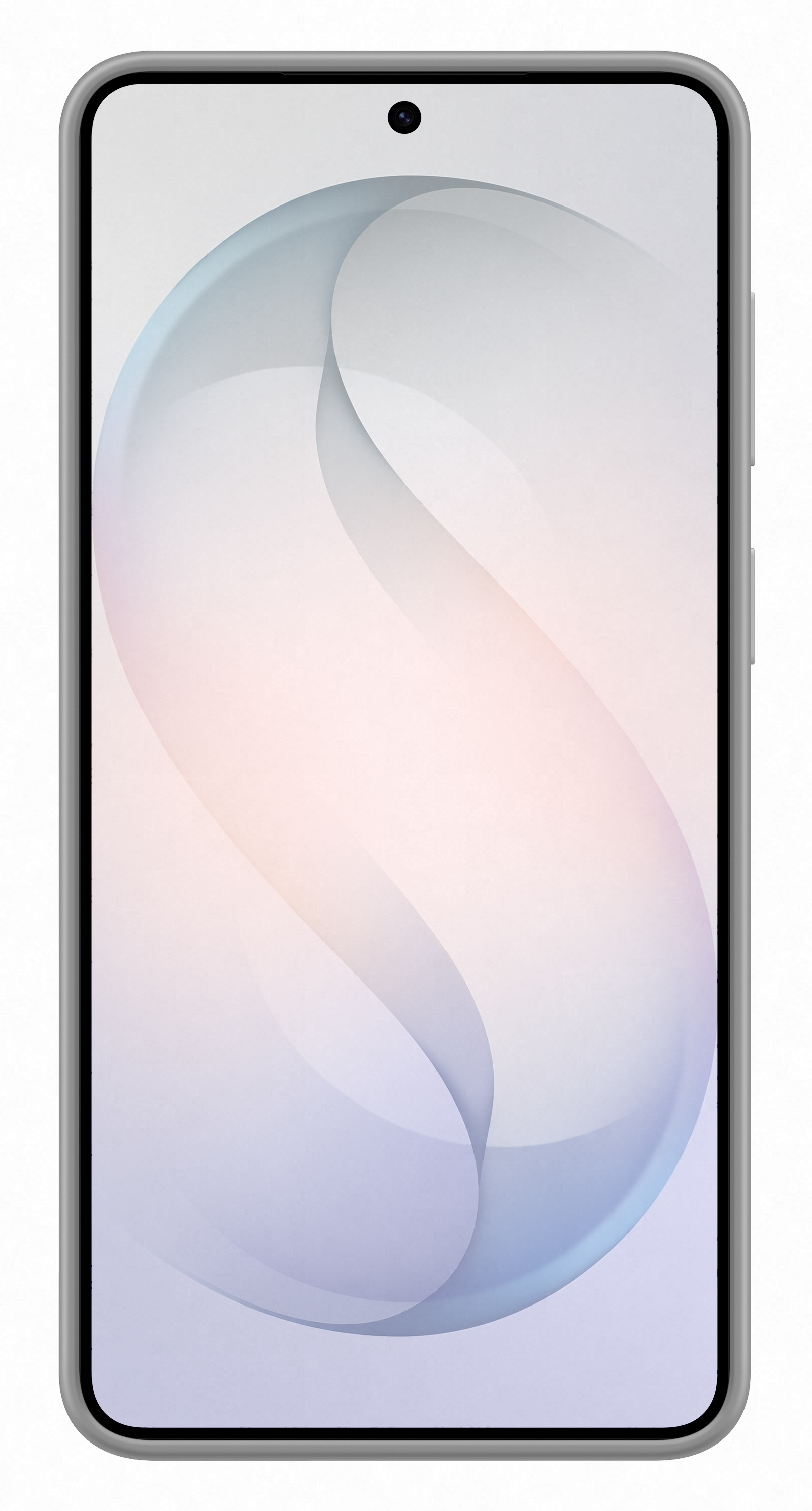 Smartfon z abstrakcyjnym, falistym tłem w pastelowych kolorach.