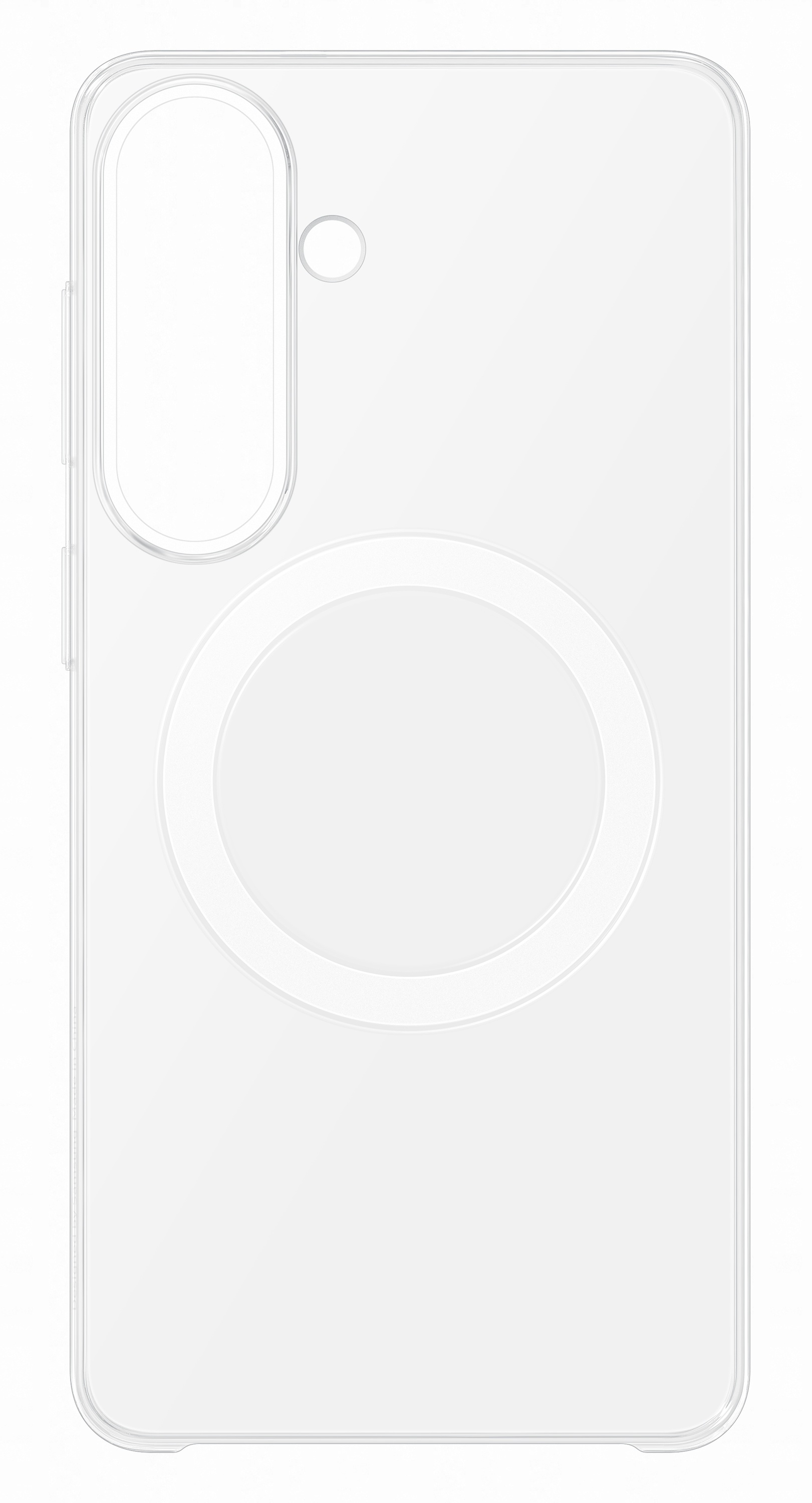 Przezroczyste etui na telefon z wycięciem na moduł kamery i okrągłe.