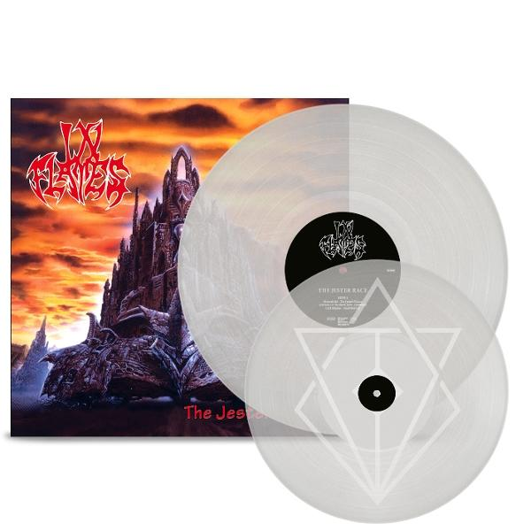 Schwarzes Vinyl-Albumcover mit einem Schloss und zwei transparenten Schallplatten.