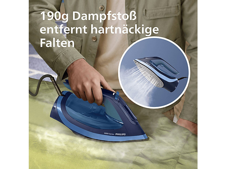 Philips DST6120/20 6000 Series Dampfbügeleisen (2600 Watt, Blau) — Foto 4 von 5