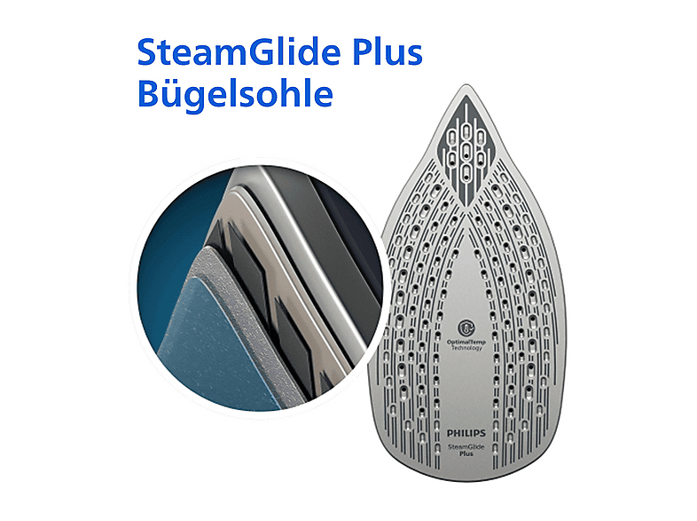 Philips DST6120/20 6000 Series Dampfbügeleisen (2600 Watt, Blau) — Foto 5 von 5