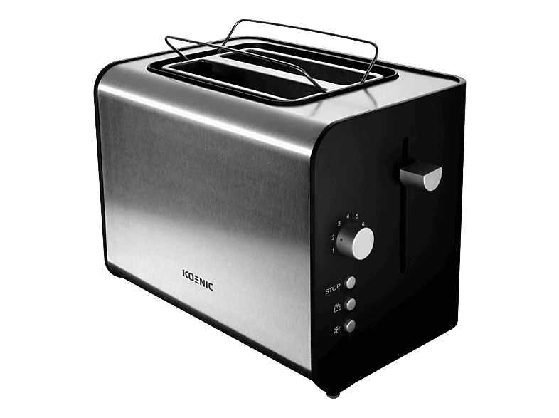 KOENIC KTO 120 Toaster Edelstahl/Schwarz (870 Watt, Schlitze: 2 ...