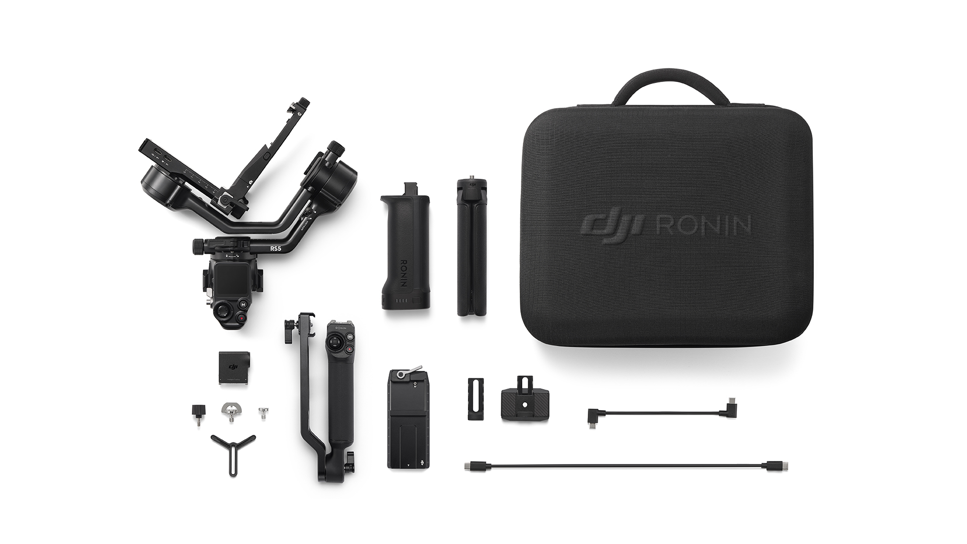 Aksesuar ve taşıma çantalı siyah DJI Ronin RS5 gimbal
