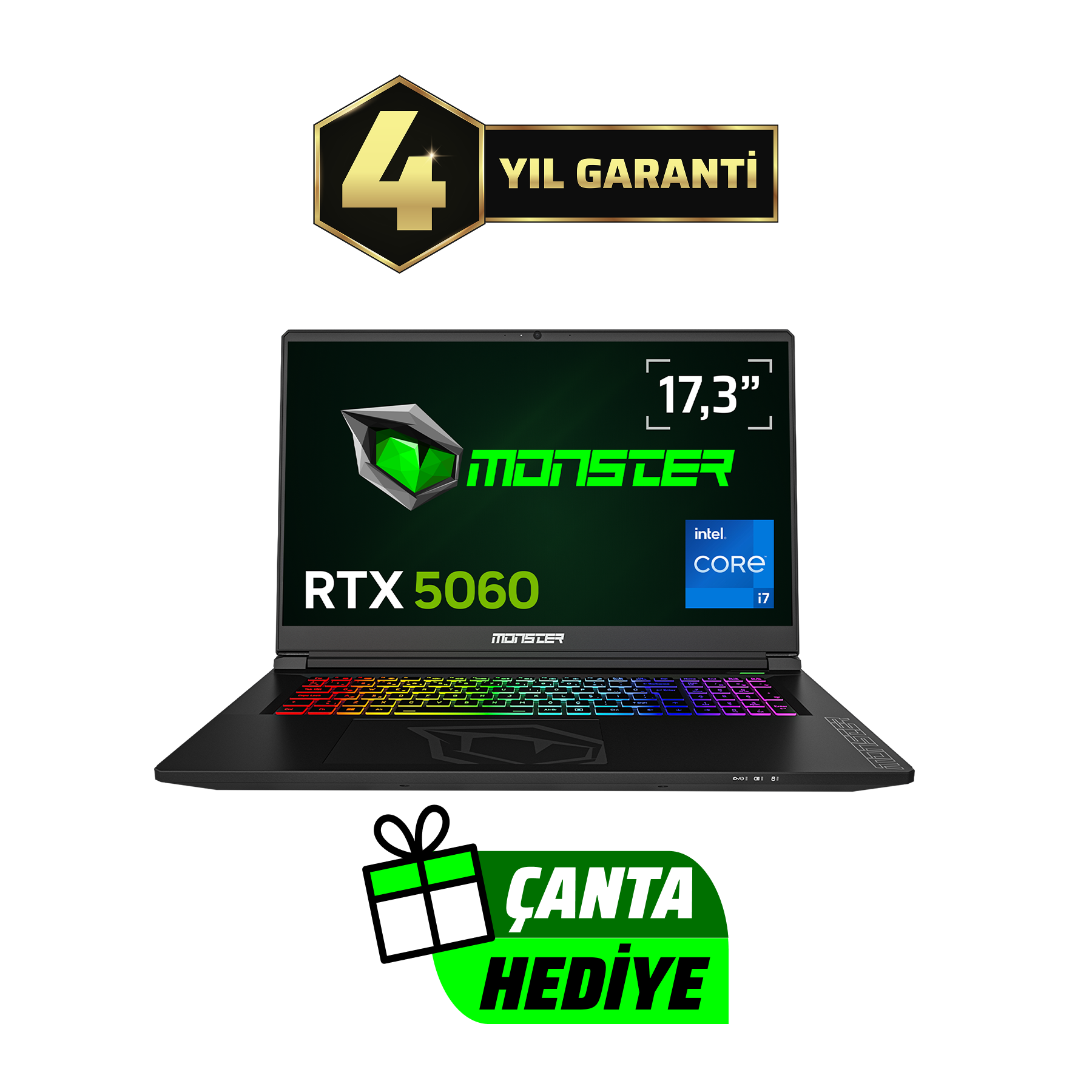 MONSTER Tulpar T7 V26.2.1/Intel Core i7 13620H/16GB RAM/1TB SSD