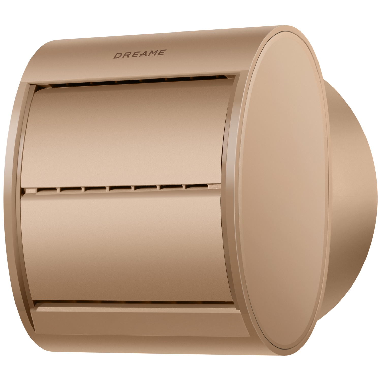 A gold-colored air purifier with the name DREAM on its casing.