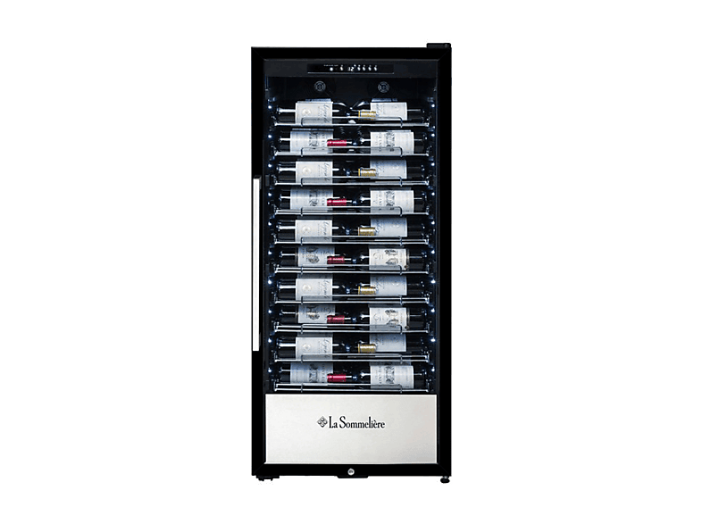 Vinoteca - La Sommelière PRO110N, Compressor, 107 botellas, Iluminación LED, Termómetro digital, Negro