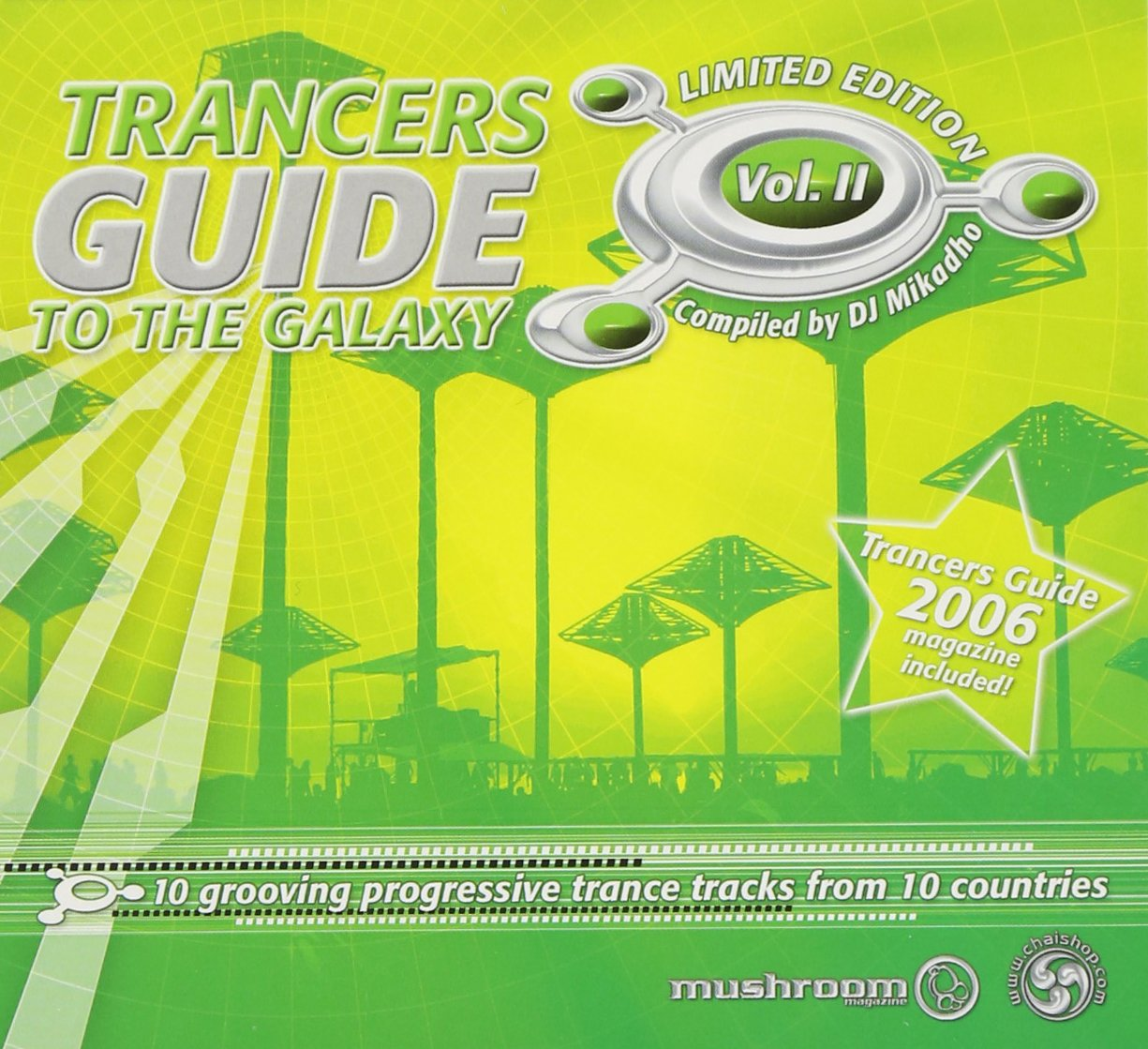 Album borító: Trancers Guide to the Galaxy Vol. II, zöld és sárga színek.