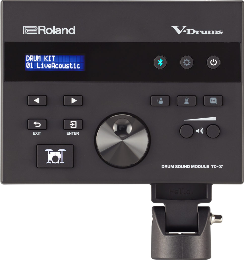 Module de son de batterie Roland V-Drums TD-07 avec écran LCD, boutons et touches.