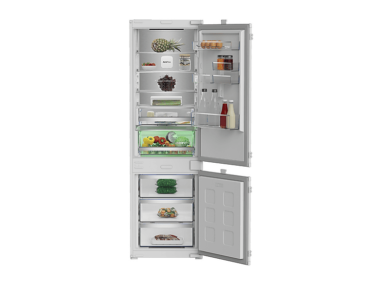 FRIGORIFERO DA INCASSO BEKO B7BCNA295HS2, Capacità netta totale 270 l, Rumorosità: 35 dB(A), 5 ripiani, Dimensioni: L 54 cm A 177,5 P 55 cm, Bianco, Classe D