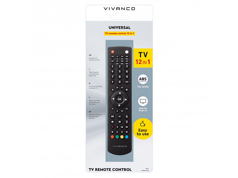 Pilot uniwersalny VIVANCO Smart TV 48 przycisków Czarny – zdjęcie 2