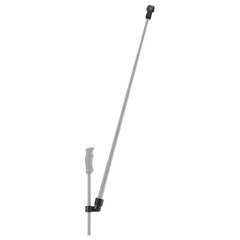 Srebrna laska z czarną rączką i inny kij z czarnym przegubem.