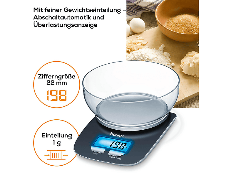 Beurer 704.15 KS 25 Digitale Küchenwaage (Max. Tragkraft: 3 kg) — Foto 2 von 5