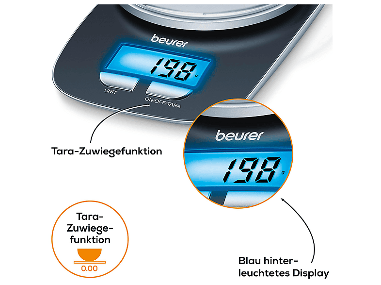 Beurer 704.15 KS 25 Digitale Küchenwaage (Max. Tragkraft: 3 kg) — Foto 3 von 5
