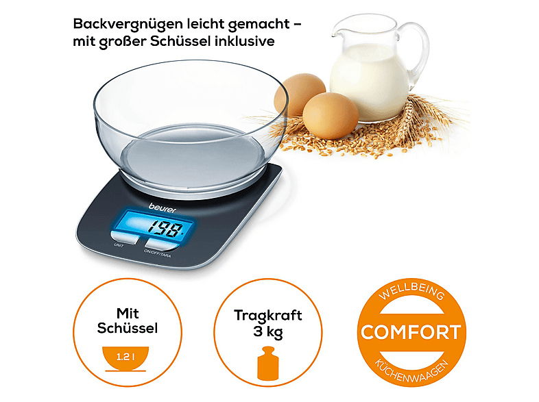 Beurer 704.15 KS 25 Digitale Küchenwaage (Max. Tragkraft: 3 kg) — Foto 4 von 5