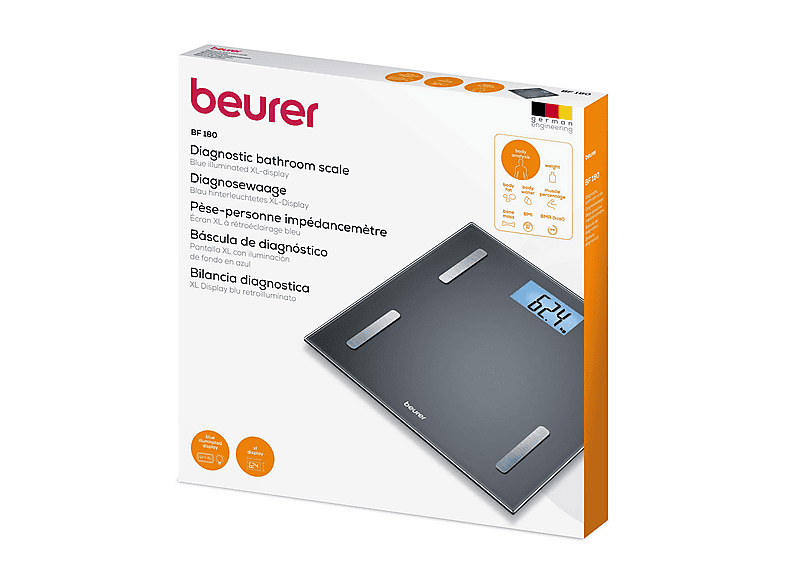 Beurer 749.09 BF 180 Körperanalysewaage, Maximale Tragkraft: 180 kg
