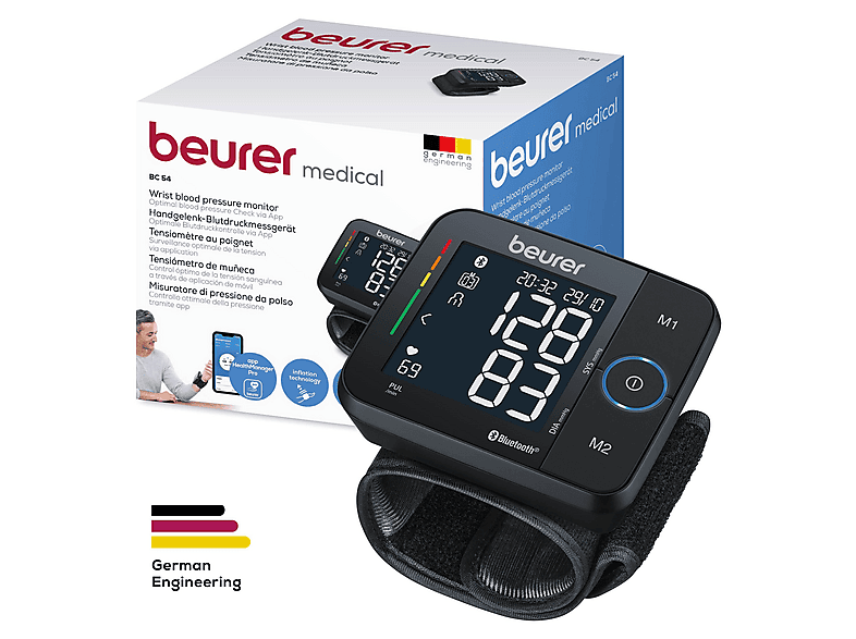 Beurer 650.54 BC 54 Blutdruckmessgerät (Batteriebetrieb, Messung am Handgelenk, Manschettenumfang: 13.5 - 21.5)
