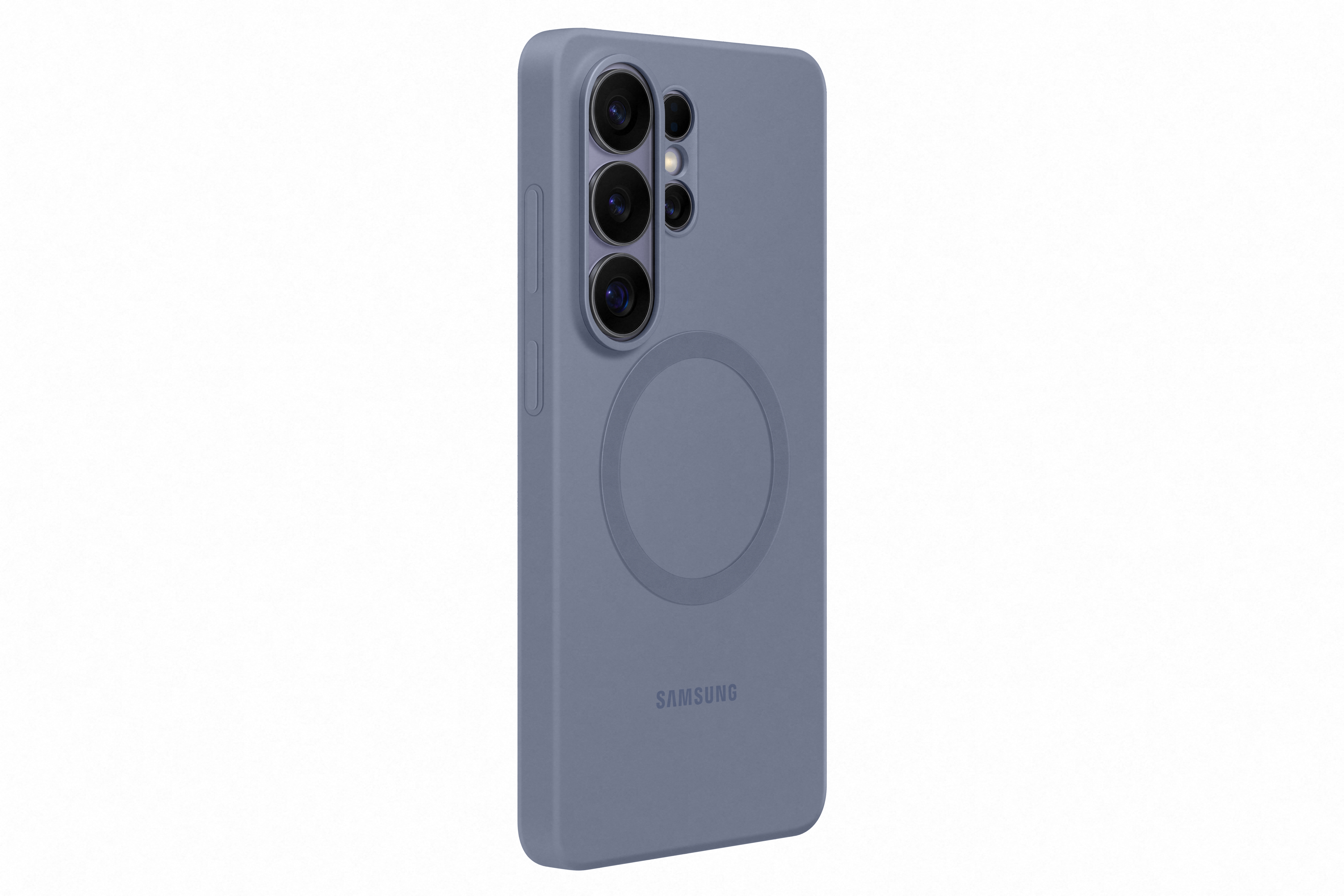Graue Handyhülle mit Kameramodul und Samsung-Logo.