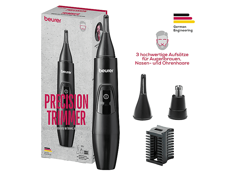 Beurer MN2X Präzisionstrimmer, Schwarz, Batteriebetrieb