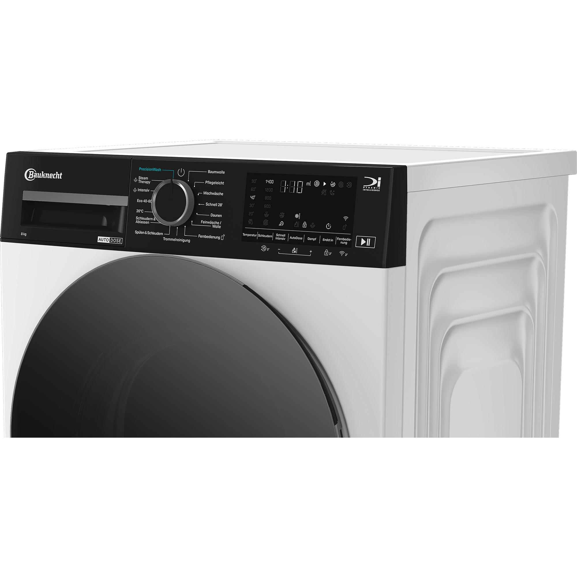 Bauknecht Waschmaschine mit Display, Drehknopf und Bedienelementen.