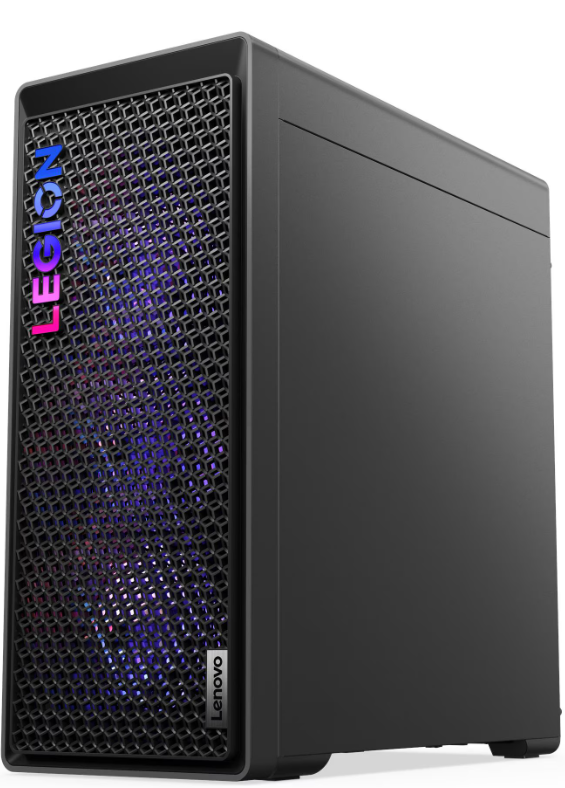 Schwarzer Gaming-PC mit beleuchtetem 