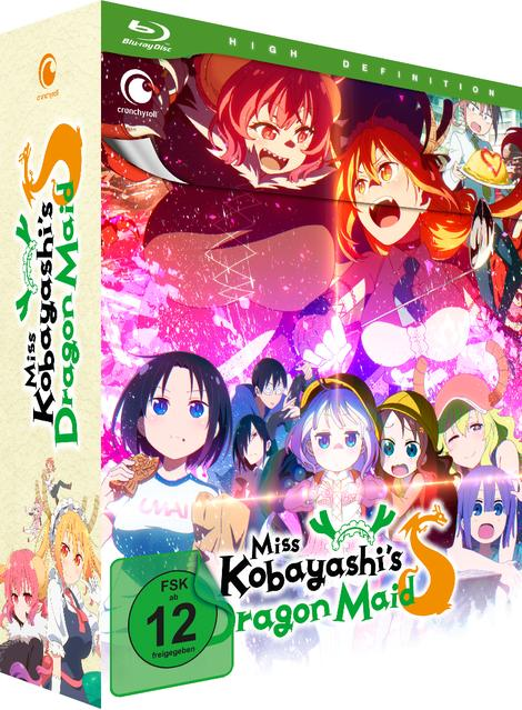 Anime Blu-ray Hülle mit Drachenmädchen und dem Titel Miss Kobayashi's Dragon Maid.