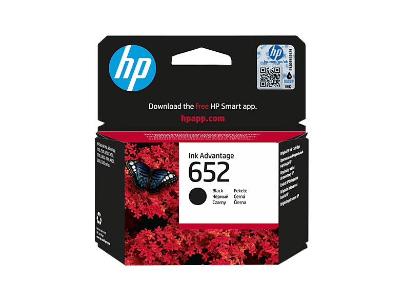 HP Tusz nr 652 Black F6V25AE