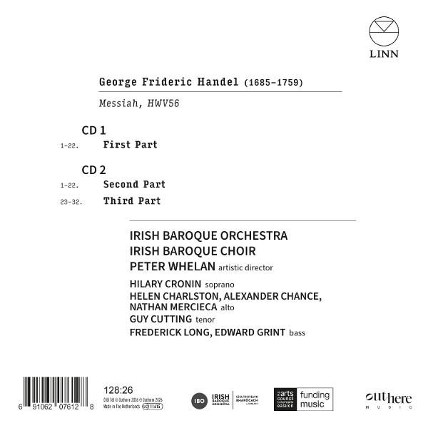 Handels Messias mit Irish Baroque Orchestra auf 2 CDs, Teile 1, 2 & 3.