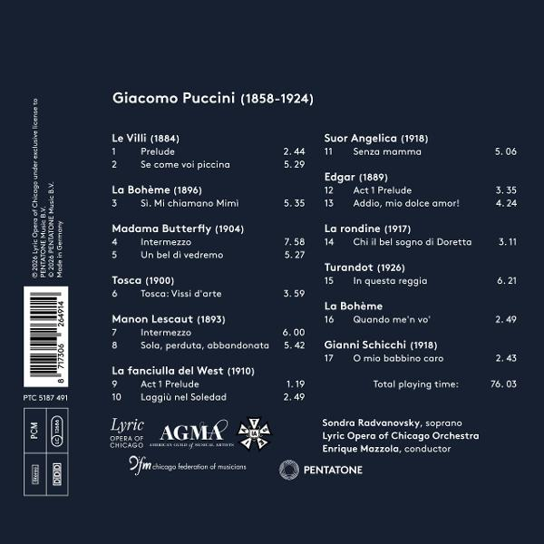 Giacomo Puccini (1858-1924) mit Opern und Liedern.
