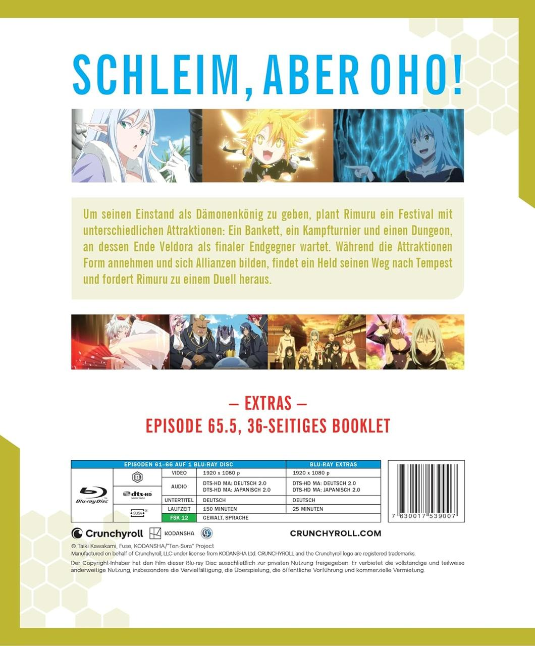 Anime-Cover mit Titel "Schleim, aber oho!" und Episodeninfos.