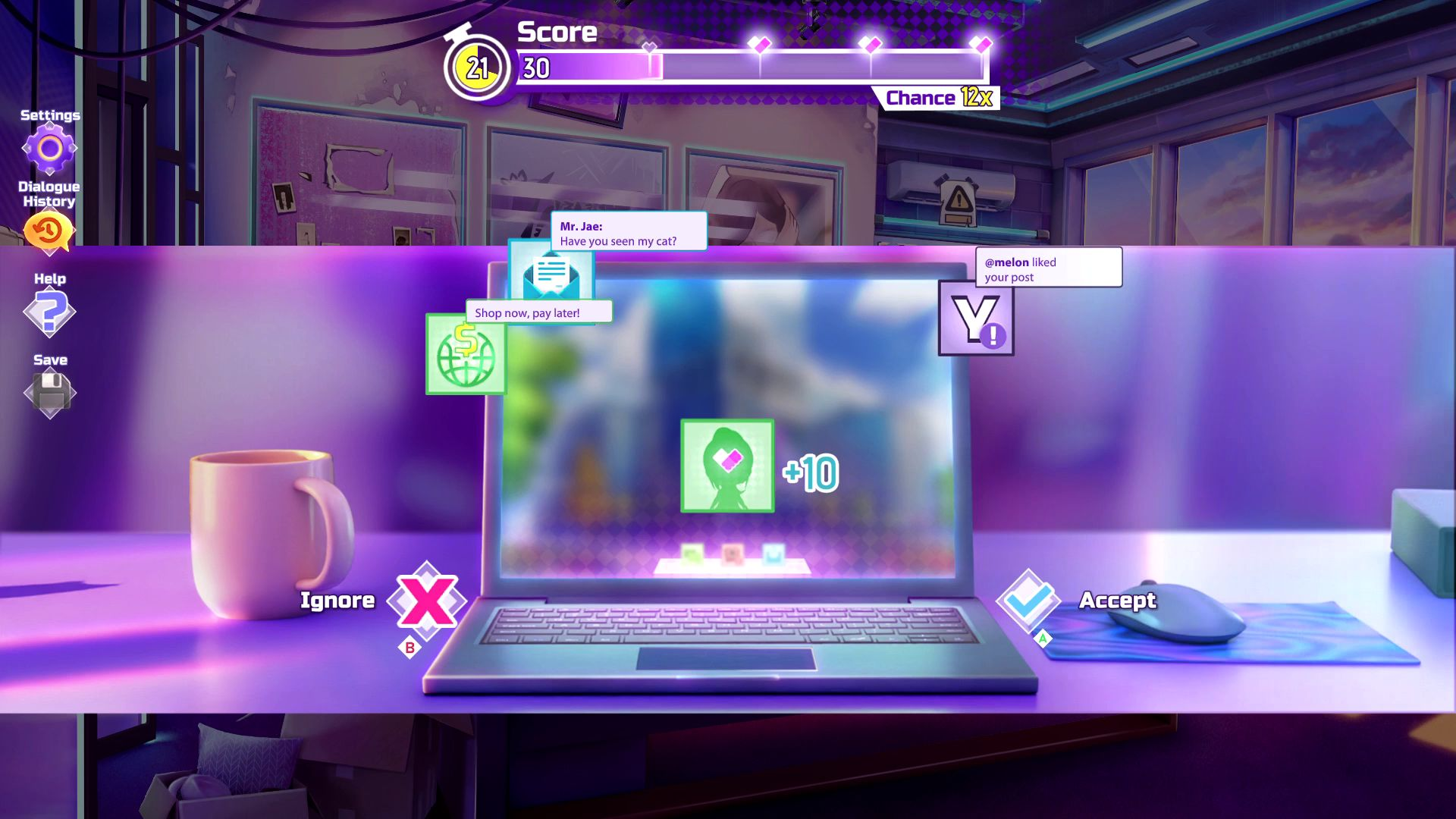 Ein Laptop mit einem Pop-up-Fenster, das einen Punktgewinn zeigt.