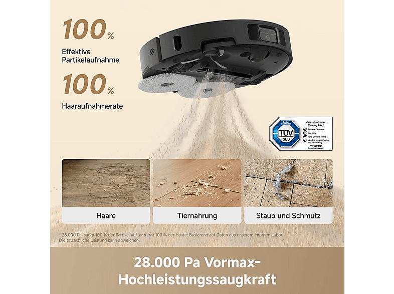 Dreame L50 Ultra AE Saugroboter mit Wischfunktion (Schwarz, Laufzeit: Saugmodus: 260 Minuten/ Saug- und Wischmodus: 180 Minuten, mit Absaugfunktion, Dual Flex Arm-Technologie) — Foto 2 von 5