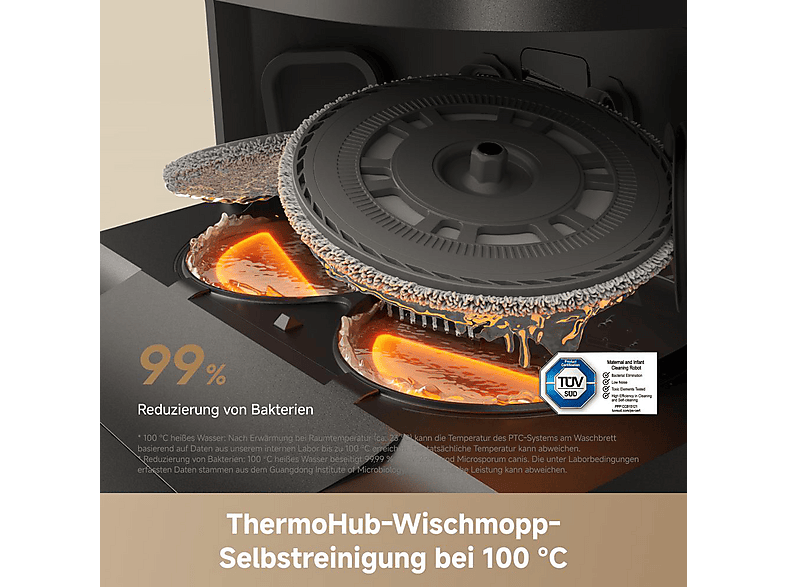 Dreame L50 Ultra AE Saugroboter mit Wischfunktion (Schwarz, Laufzeit: Saugmodus: 260 Minuten/ Saug- und Wischmodus: 180 Minuten, mit Absaugfunktion, Dual Flex Arm-Technologie) — Foto 5 von 5
