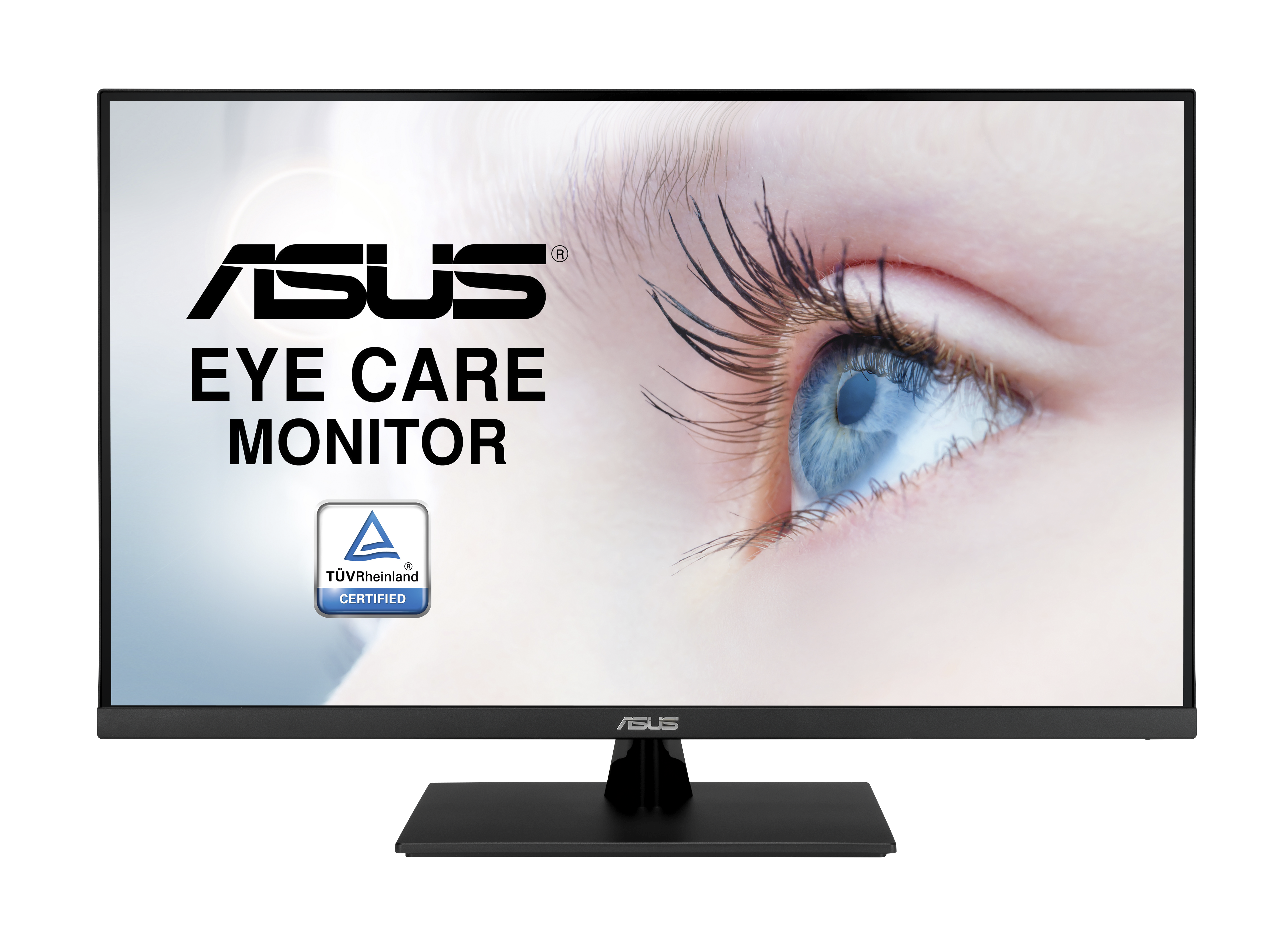 Monitor ASUS Eye Care z niebieskim okiem i certyfikatem TÜV Rheinland.