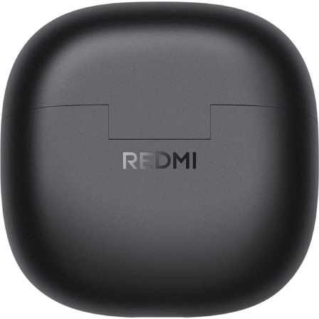 Funda de carga negra para auriculares con el logo de Redmi.