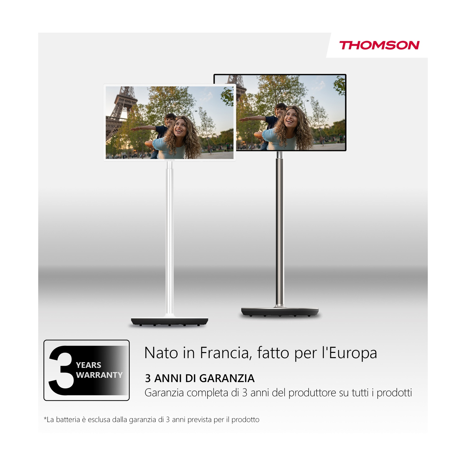 Due TV Thomson con immagini di Parigi. Garanzia 3 anni.