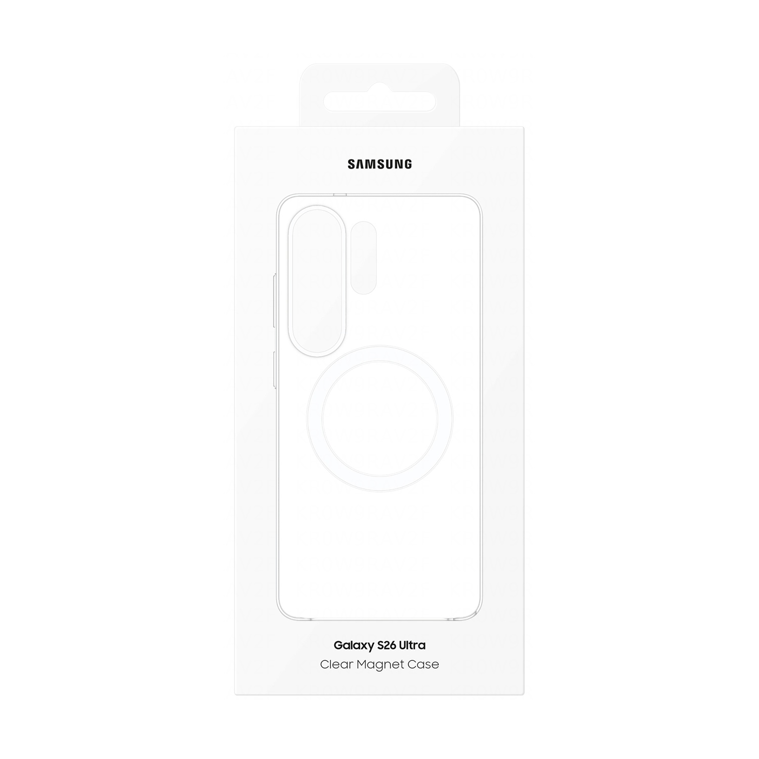 Confezione per cover magnetica trasparente Samsung Galaxy S26 Ultra.