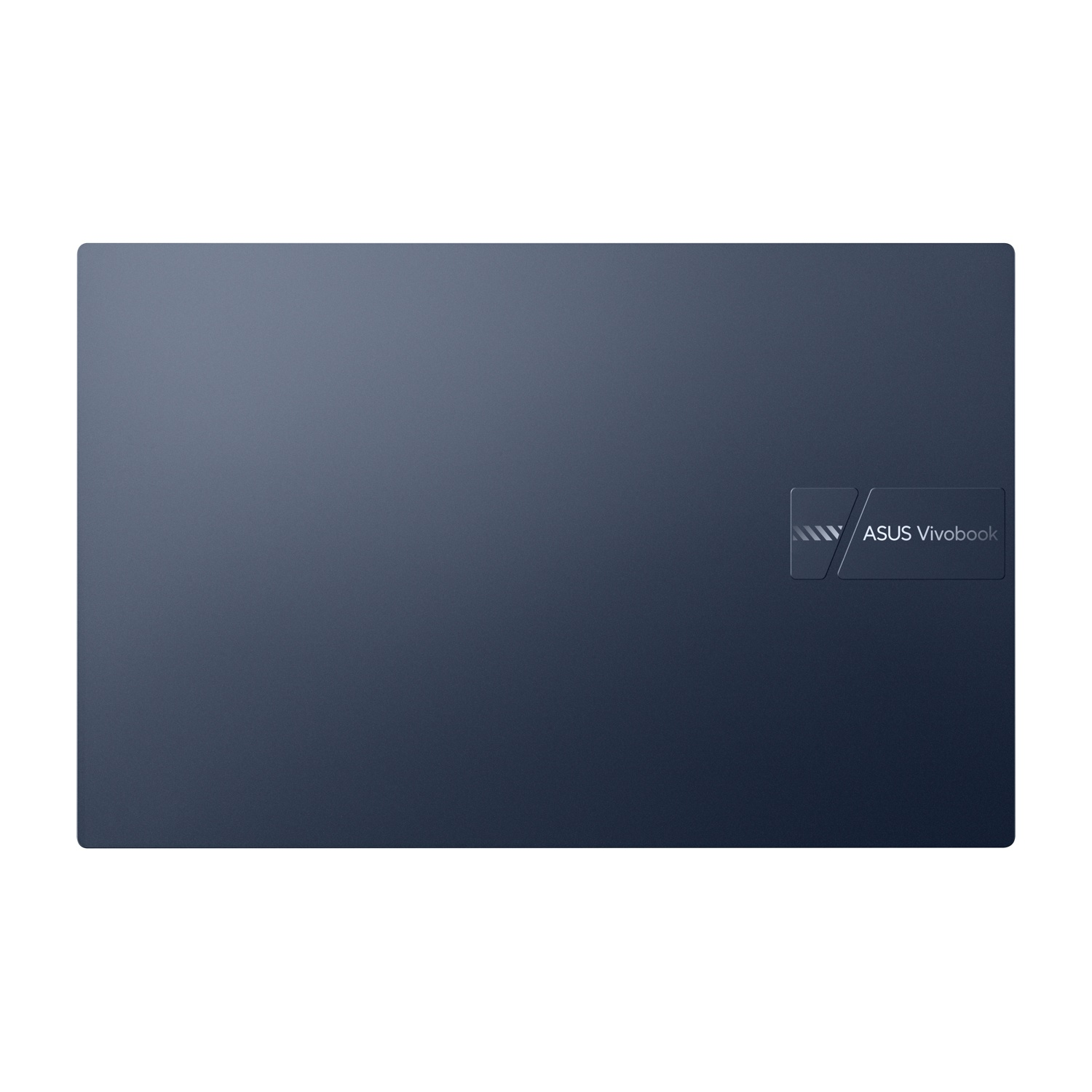 Laptop ASUS Vivobook blu scuro con logo argentato.