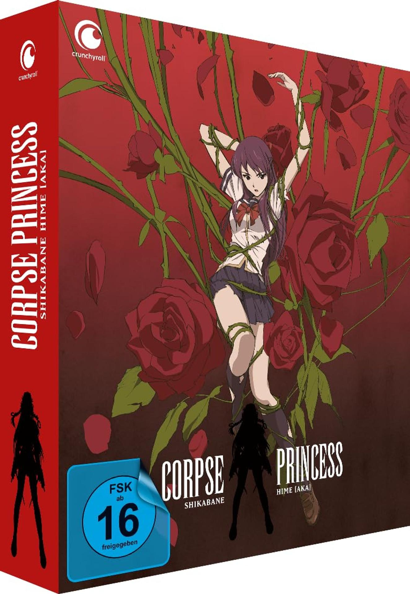 Ein Anime-Cover mit einer Frau, die von Rosen umrankt ist, FSK 16 Siegel.