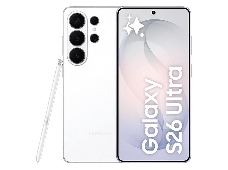Móvil – Samsung Galaxy S26 Ultra, Blanco, 512 GB, 12 GB RAM, 6.9″ QHD+, Qualcomm Snapdragon 8 Elite Gen 5, 5000 mAh, Android 16