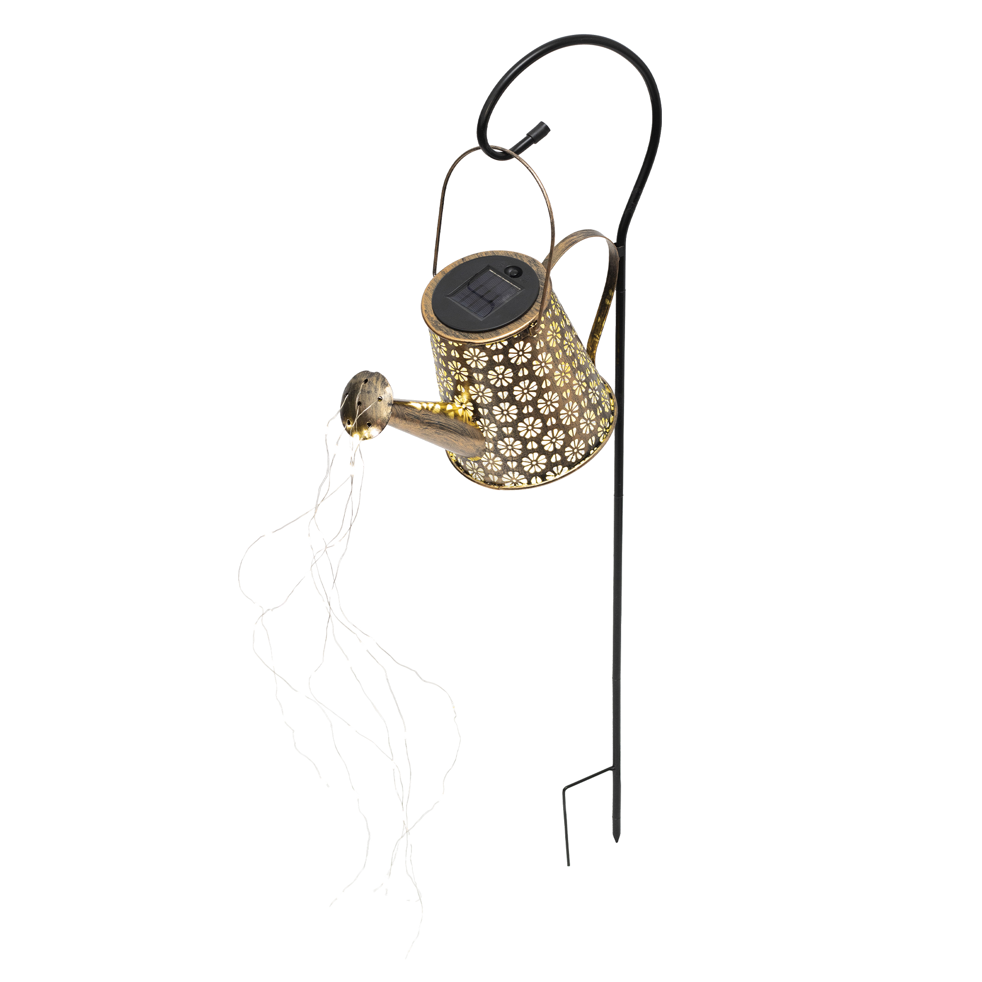 HOME Napelemes LED kerti lámpa, öntözőkanna, leszúrható, melegfehér (MX661)