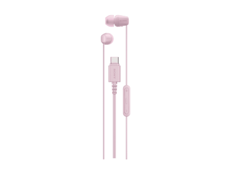 Auriculares de botón - Sony IER‑EX15C, con Micrófono, USB-C, iPhone/Android/Portátil/PC, Ligero, Graves potentes, Ideal para viajar/uso diario, Rosa