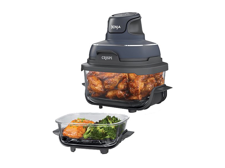 Ninja Freidora De Aire - Crispi Fn101eugy, Recipientes 3.8L Y 1.4L Libres Tóxicos, 1700W, Hasta 180ºc, 4 Funciones, Azul